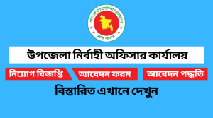 উপজেলা নির্বাহী অফিসারের কার্যালয়ে নিয়োগ বিজ্ঞপ্তি ২০২২ Upazila Nirbahi Officer Job Circular 2022
